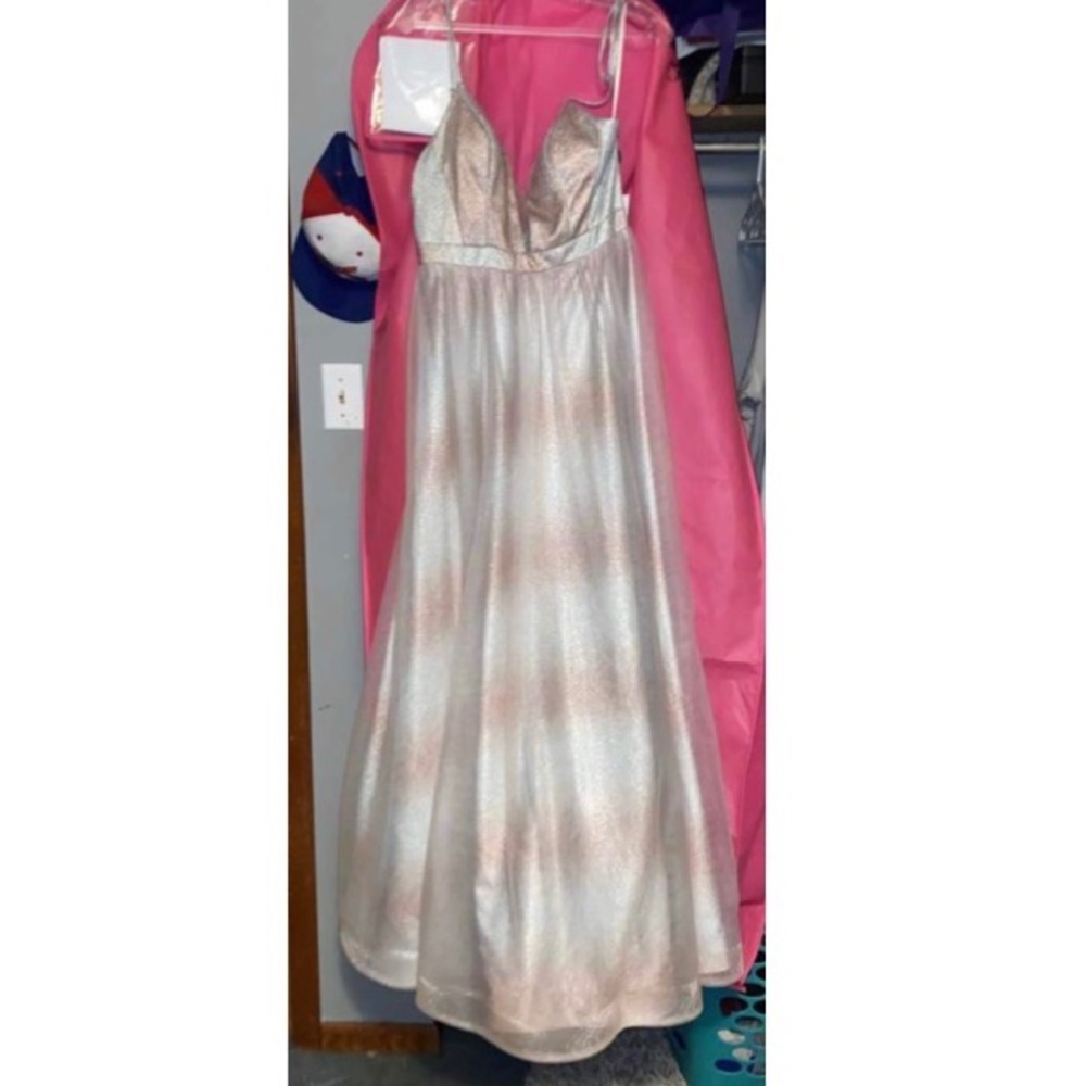 silver & blush prom dress. size 11